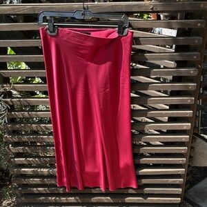 Quince washable silk maxi skirt in Deep Red